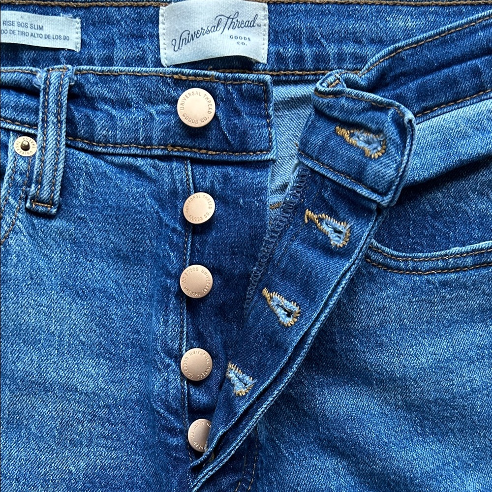 Universal Thread High Rise 90’s Slim Classic Blue Denim Jeans, Size 4R - Picture 5 of 9